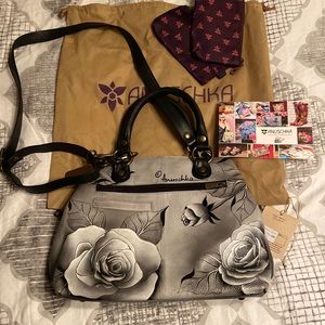 Anuschka hand painted Multi Compartment Satchel.